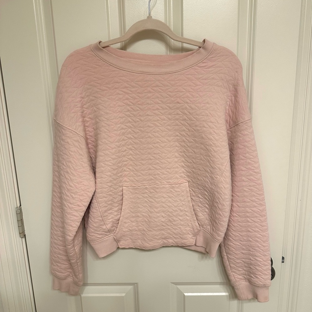 All in Motion Light Pink Quilted Women's Sweater Crewneck